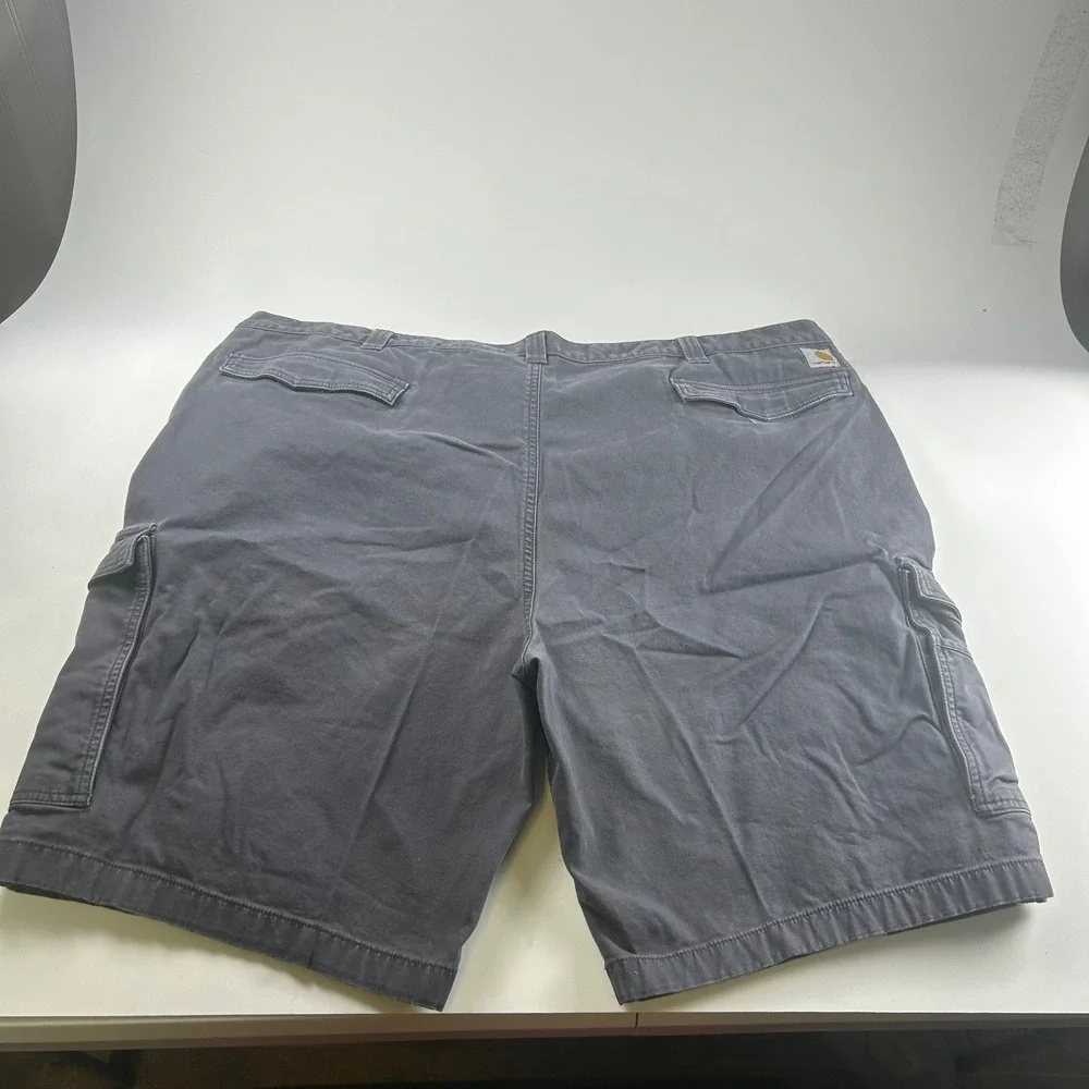 Carhartt Mens 50 Relaxed Fit Rugged Flex Canvas Cargo Utility Work Shorts Grey